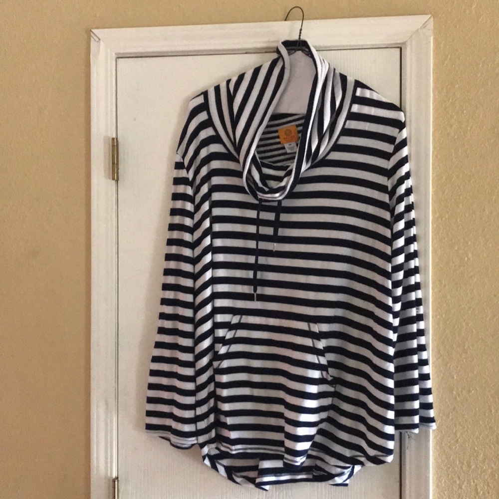Ruby Rd. 3x. Striped. Lightweight sweatshirt.